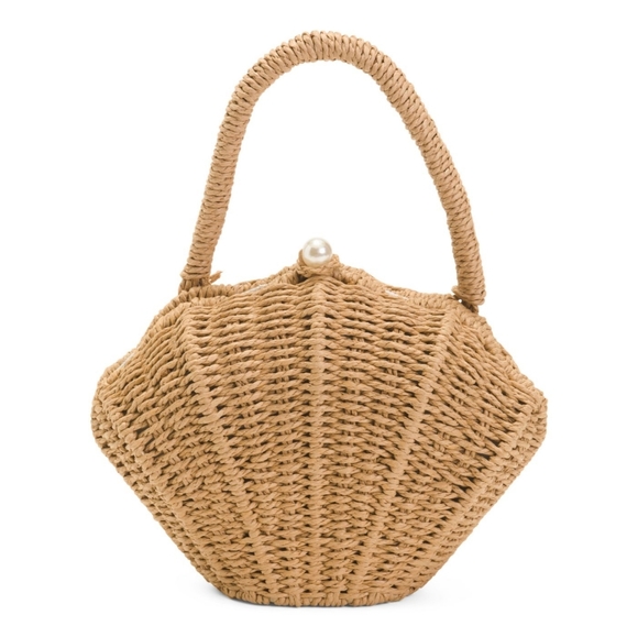 Alessia Bianchi Handbags - Elegant Tan Woven Handbag